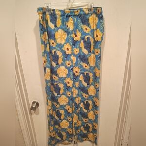 Sesame Street Men's Yellow Floral Cookie Monster Novelty Print Pajama Pants XL